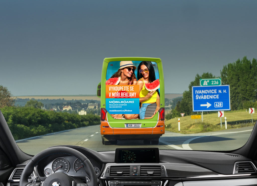 MOBILBOARD kampaň Moře reklamy na autobusech FlixBus